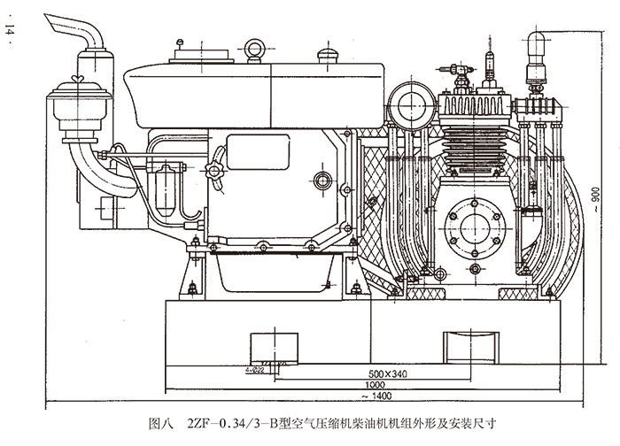 B型空气压缩机柴油机组